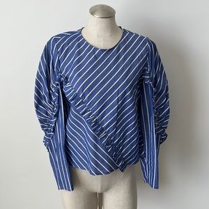 Lea & Viola Blue Striped Top